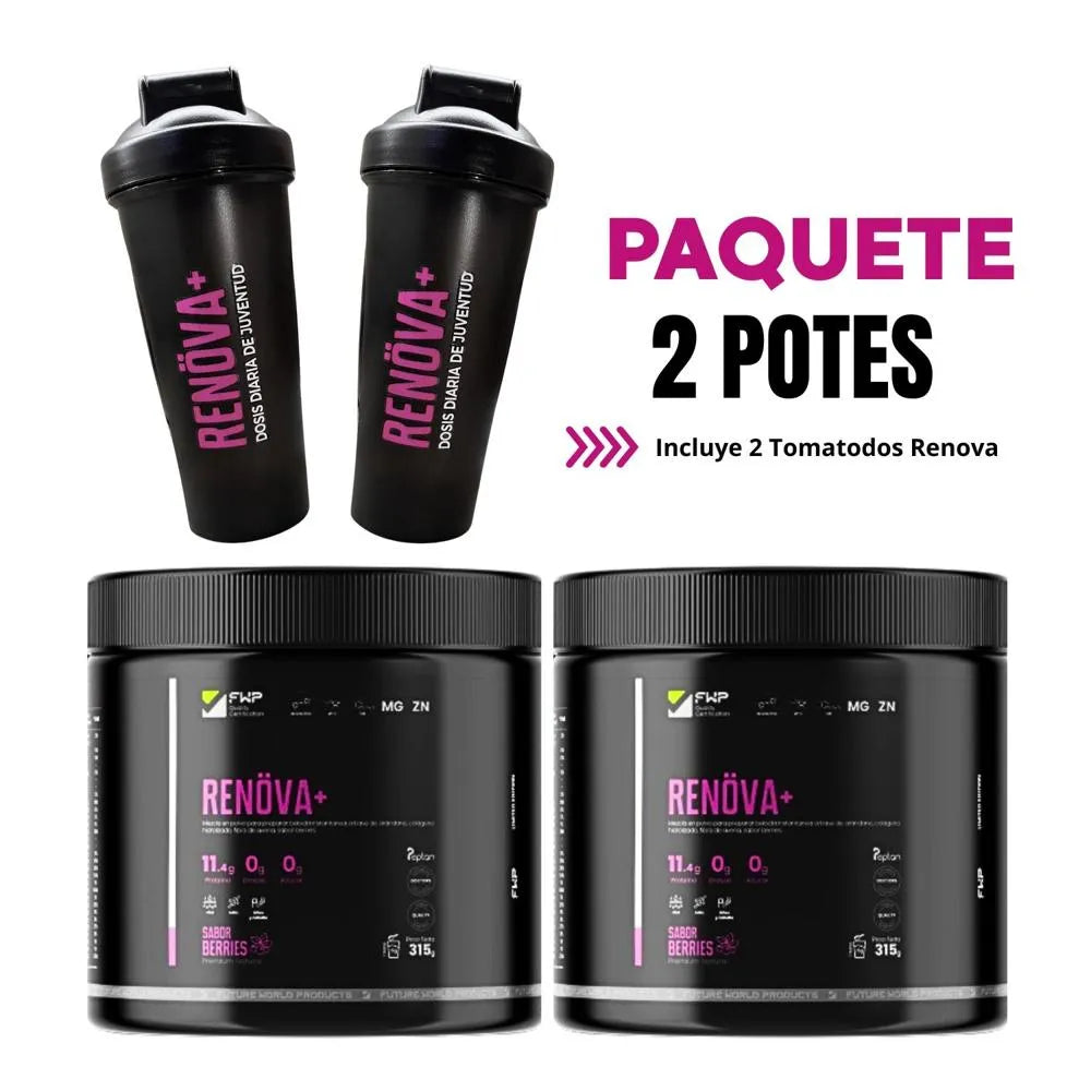 Pack 2 Meses Colágeno Renova +2 Shaker Gratis